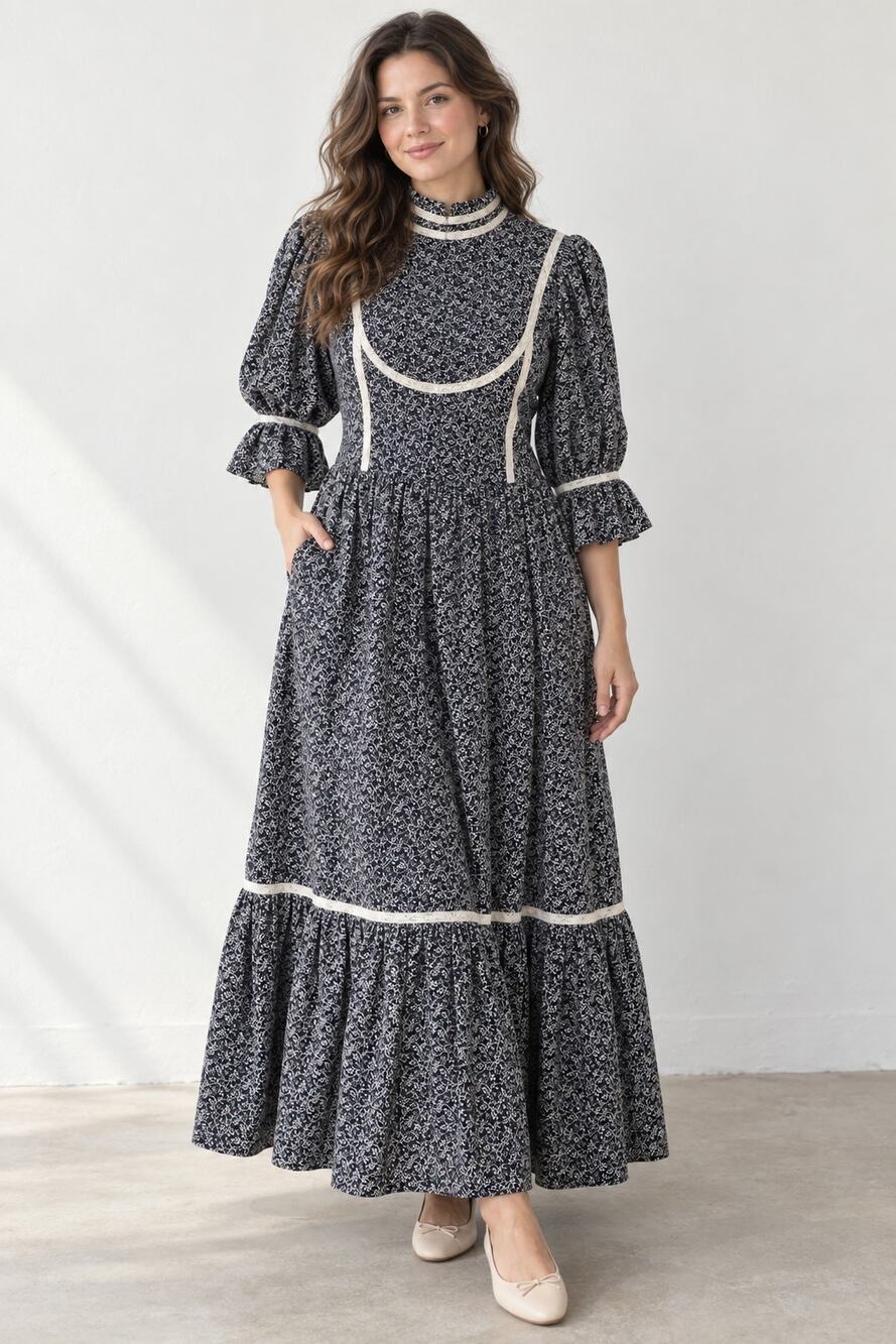 NWT Anthropologie Meadows Amaryllis Floral Cotton Maxi Dress US 6